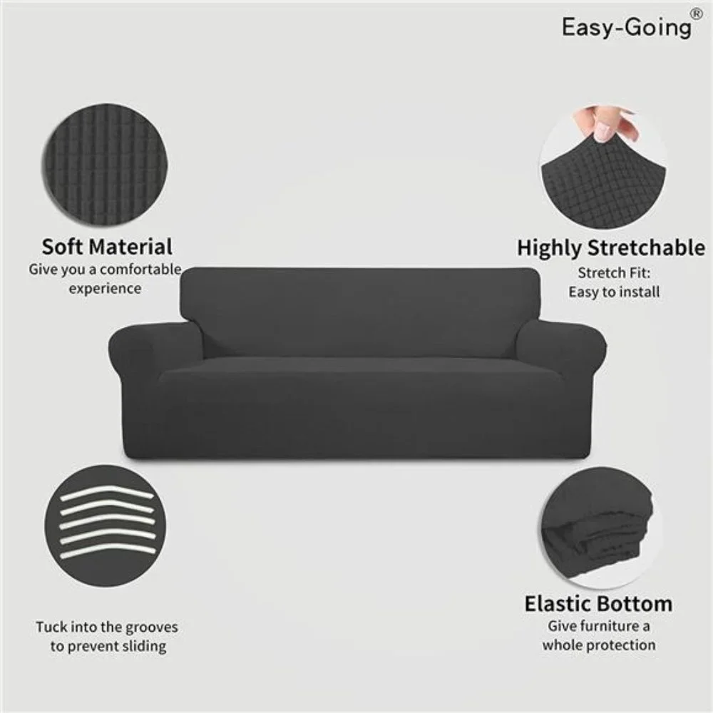 Stretch Sofa Slipcover 1-Piece Sofa Cover Furniture Protector Couch Soft